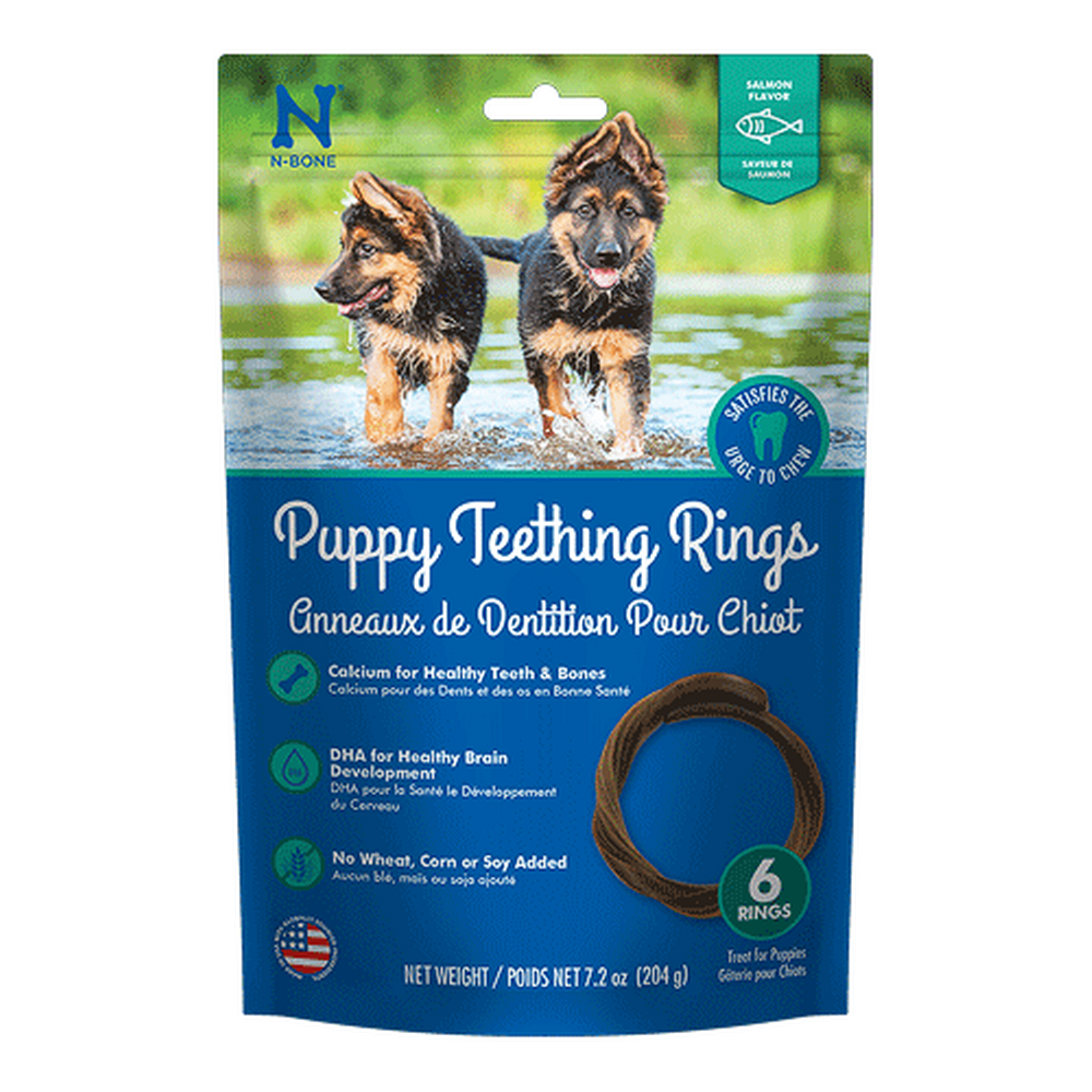 N-Bone Puppy Teething Ring Salmon 6pk